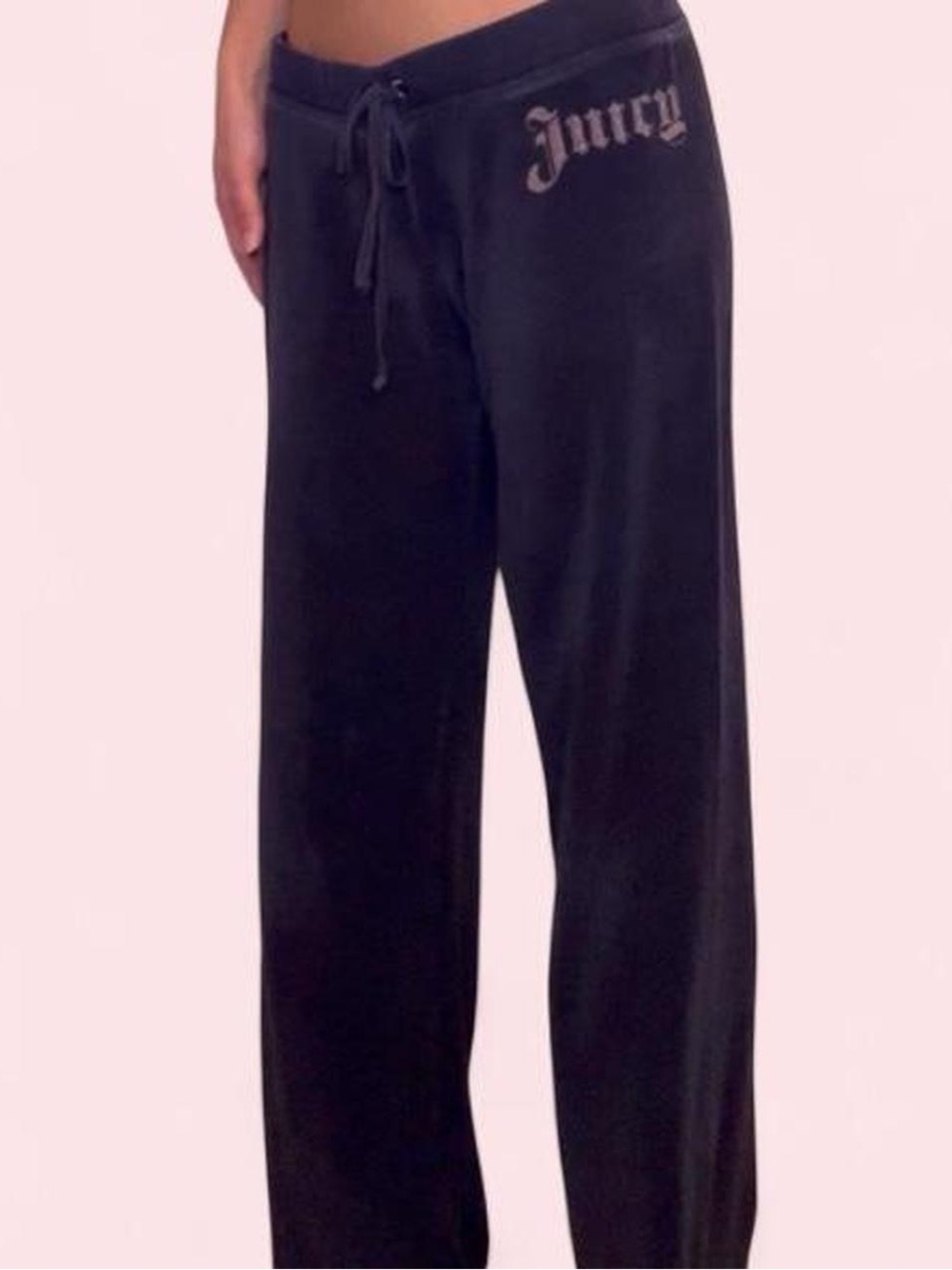 Y2K Juicy Couture Navy Velour Wide Leg Pants